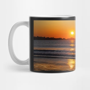 Sunrise over Long Sands Beach and the Nubble Lighthouse York Maine Mug